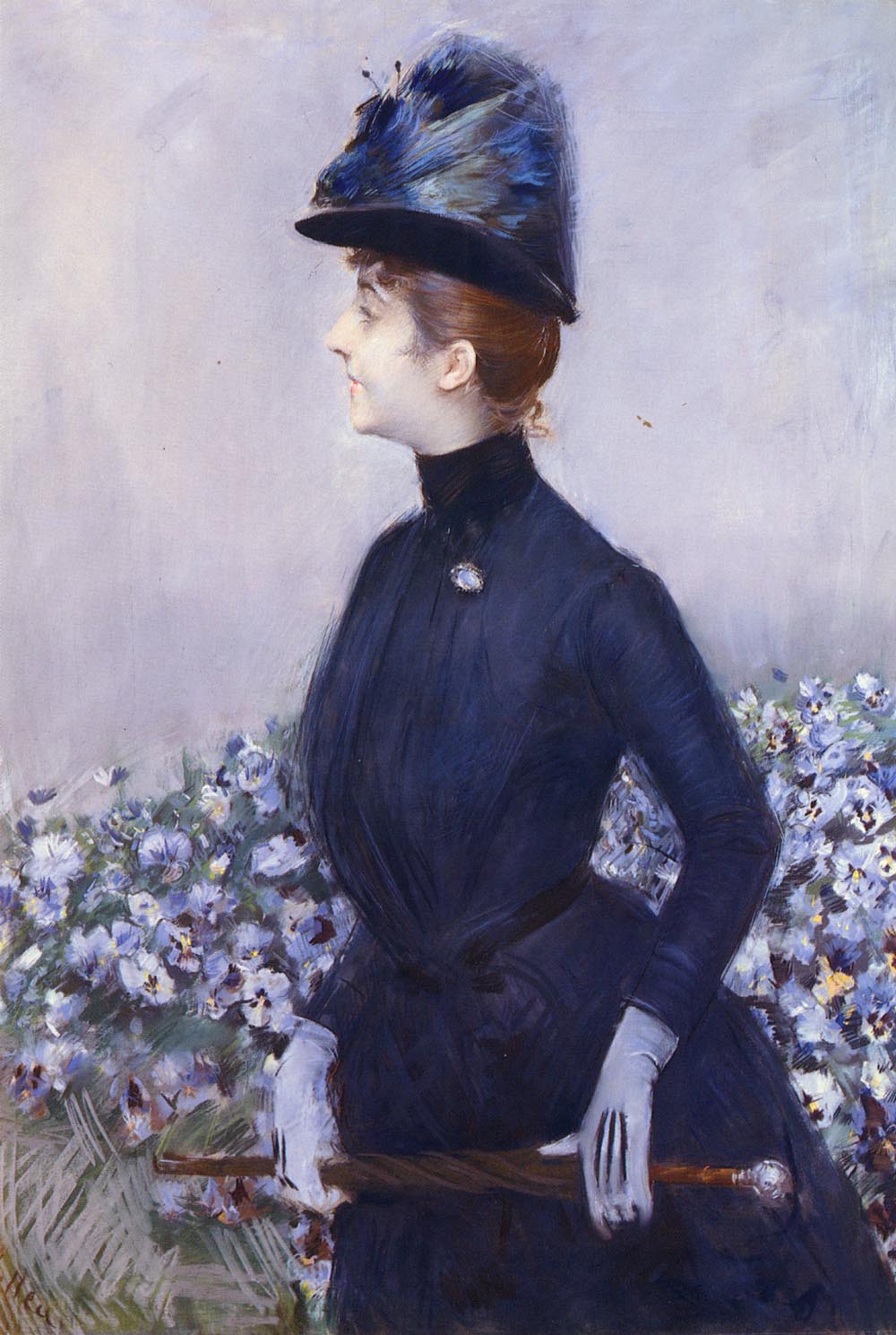 Dama Con Flores Helleu — Paul Helleu