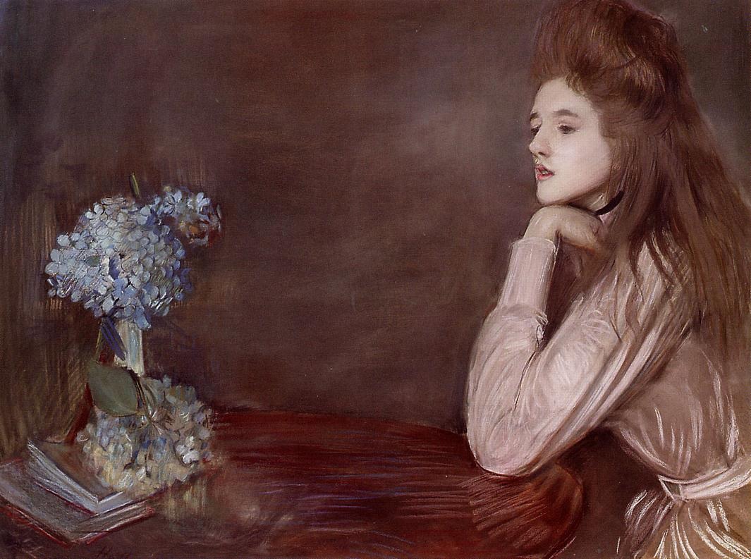 Lioness Con Azul Hydrangeas Helleu — Paul Helleu