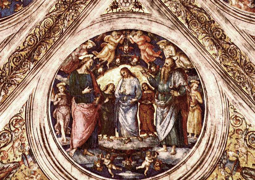 Cristo Entre Baptist Y Satan Disguised As Viejo Perugino — Perugino