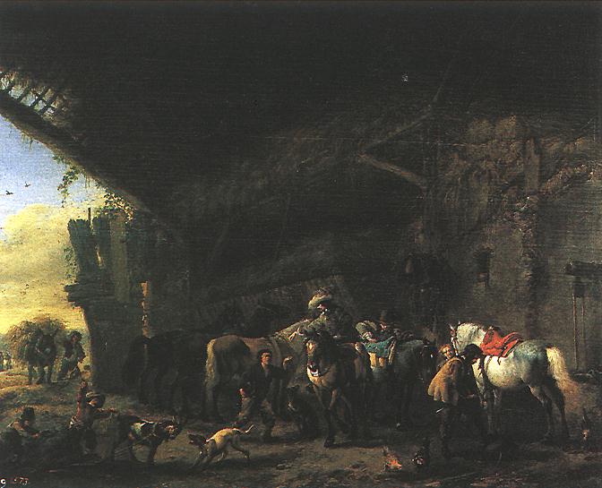 Escena En Front De Posada Wouwerman — Philips Wouwerman