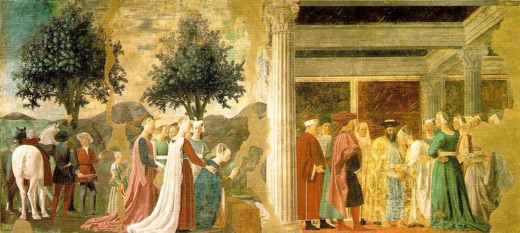 Adoracion De Sagrado Madera Y Meeting De Solomon Y Th Francesca — Piero Della Francesca