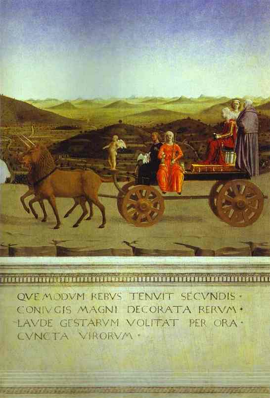 Allegorical Triunfo De Federico Da Mantefeltro 02 Francesca — Piero Della Francesca