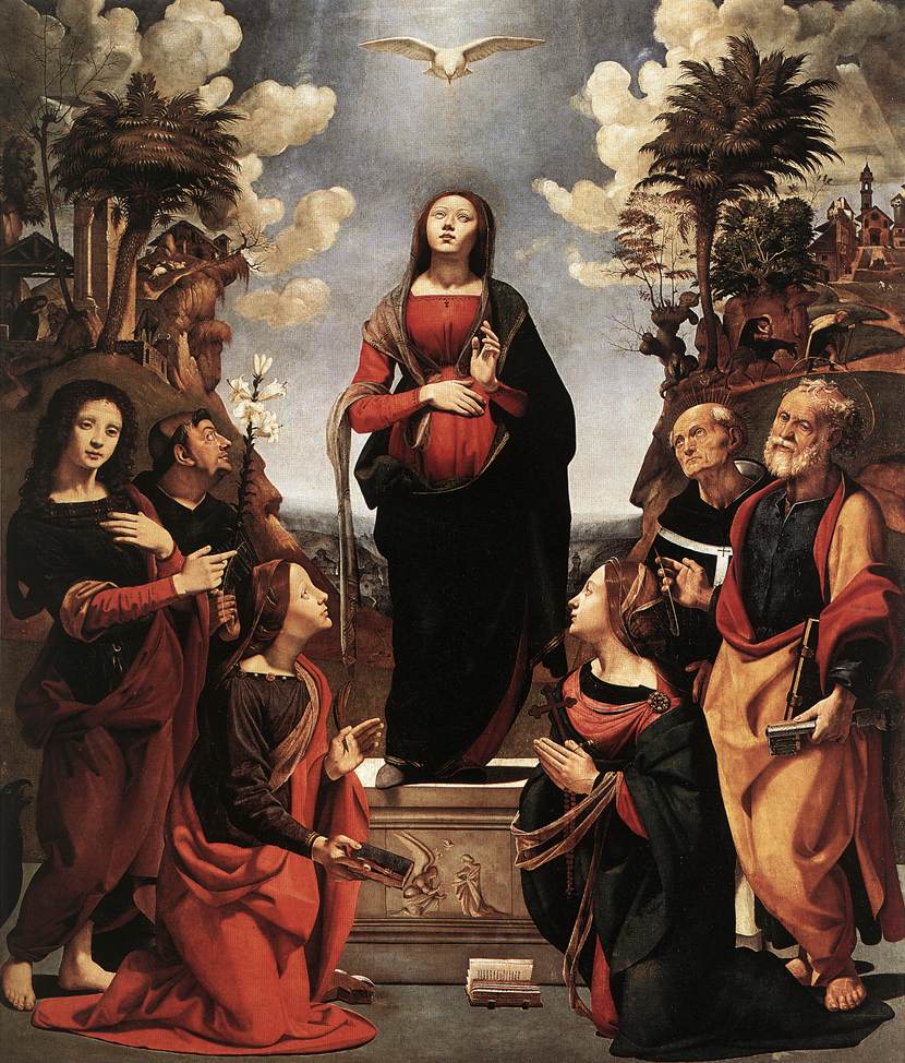 Immaculate Conception Con Saints Cosimo — Piero Di Cosimo