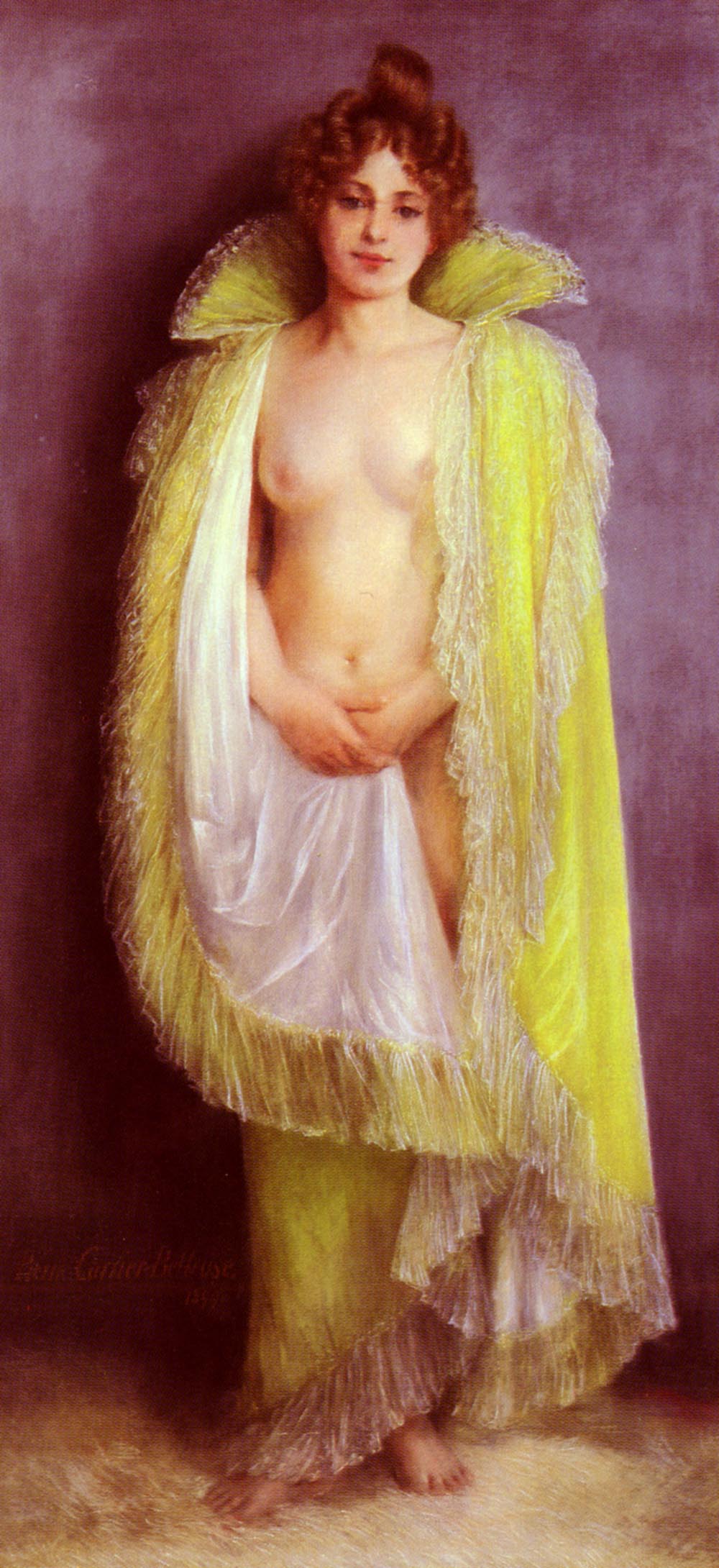 Femme En Deshabillee Verte Belleuse — Pierre Carrier Belleuse