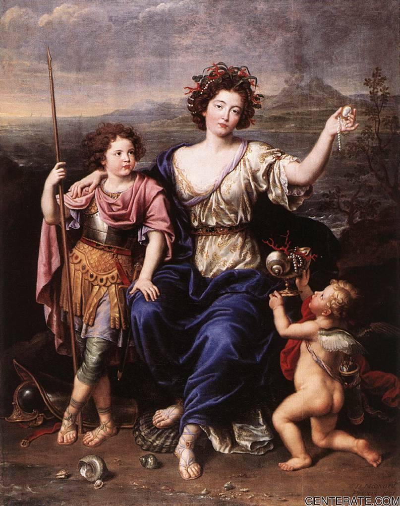 Marquise De Seignelay Y Two De Her Ninos Mignard — Pierre Mignard