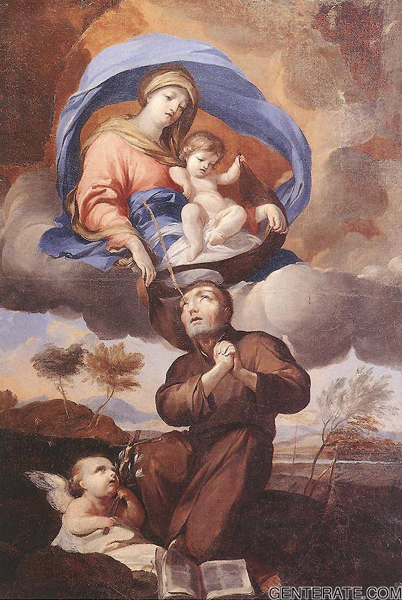 Virgen Giving Scapular Hacia San Simon Stock Puget — Pierre Puget
