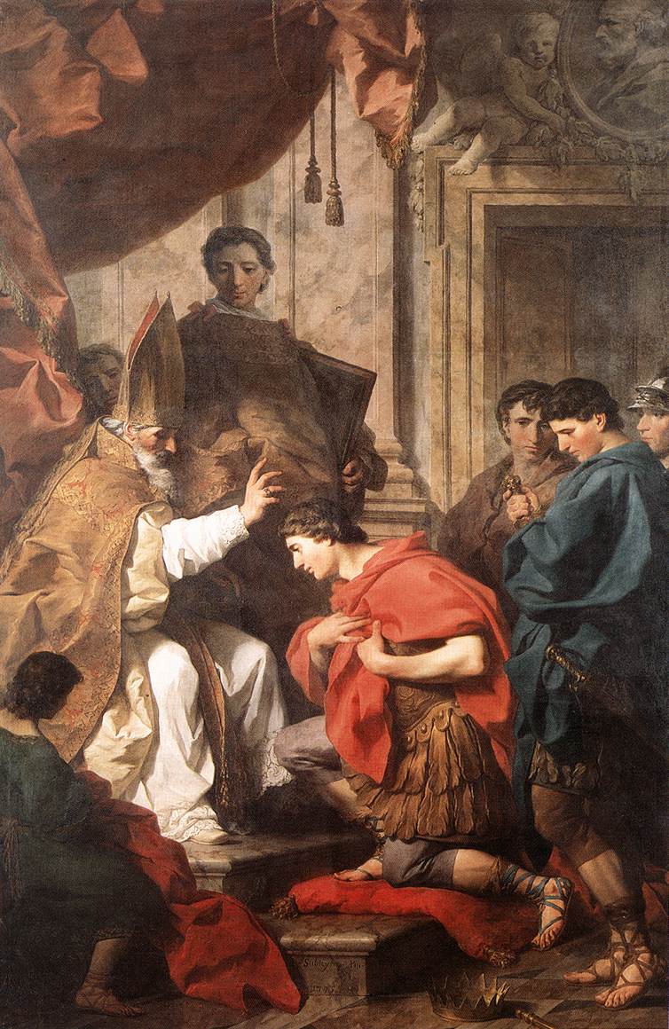 San Ambrose Converting Theodosius Subleyras — Pierre Subleyras