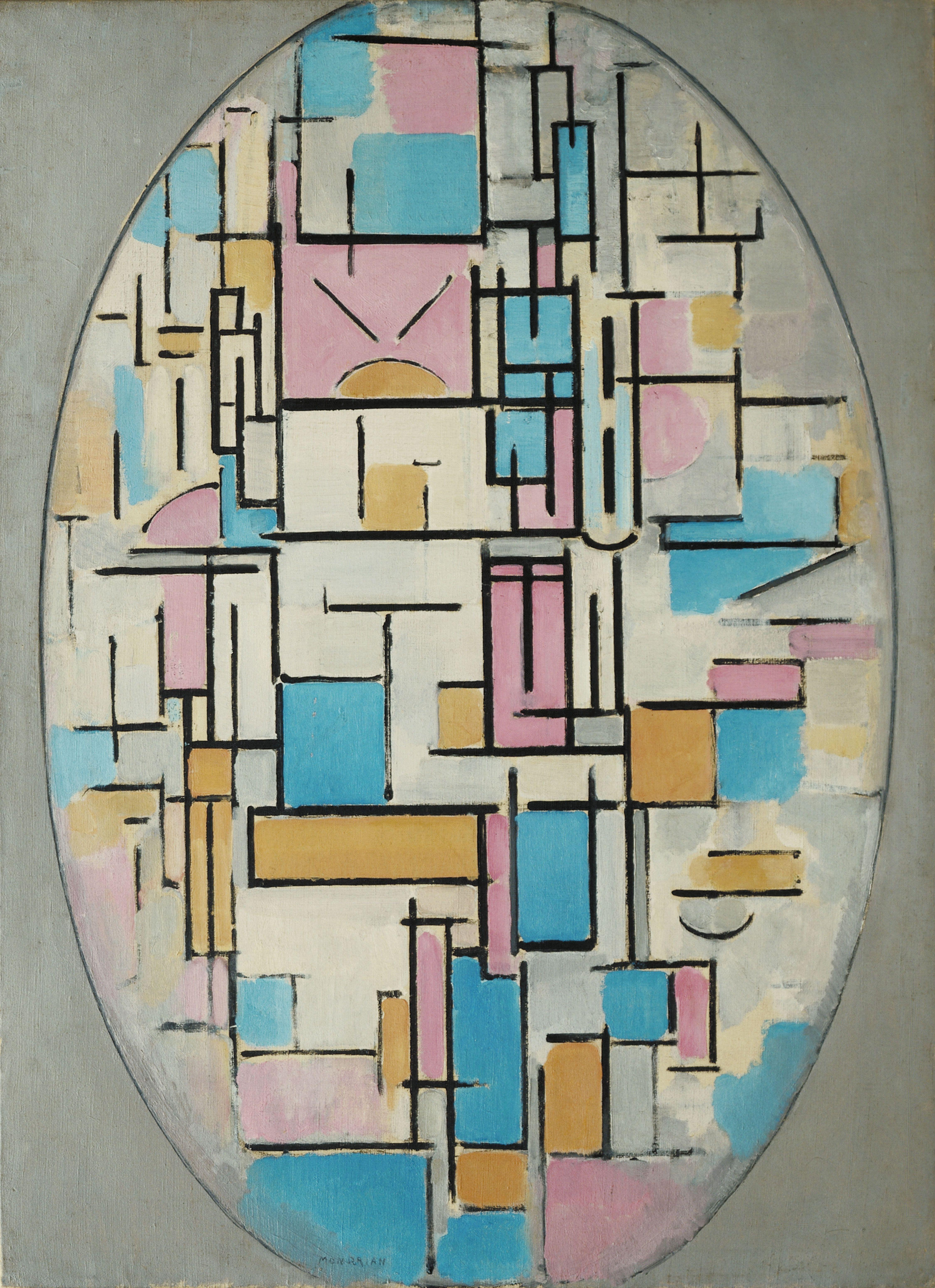 Composicion En Oval Con Color Planes 1 Mondrian — Piet Mondrian