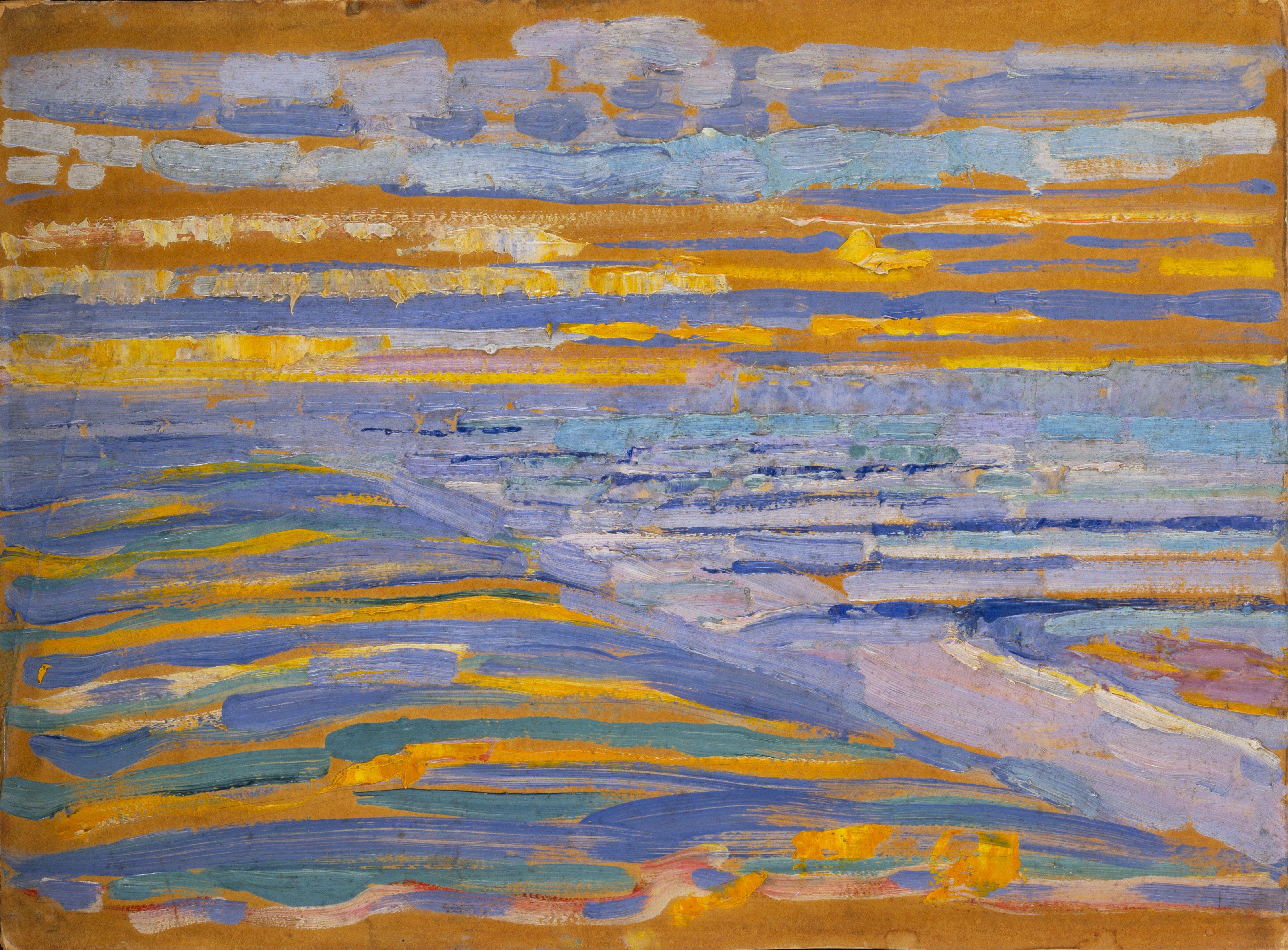 Vista De Dunes Con Playa Y Piers Domburg Mondrian — Piet Mondrian