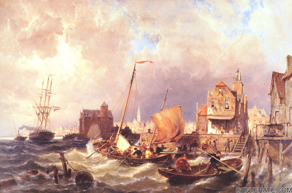 Shipping Antes De Dutch Harbour Town Dommerson — Pieter Christian Dommerson