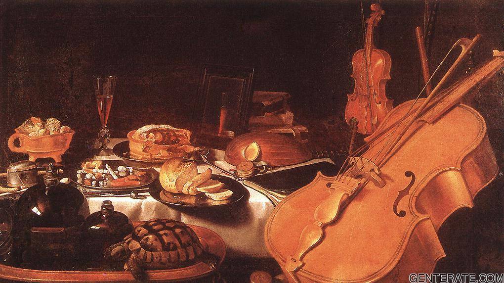Bodegon Con Musical Instruments Claesz — Pieter Claesz