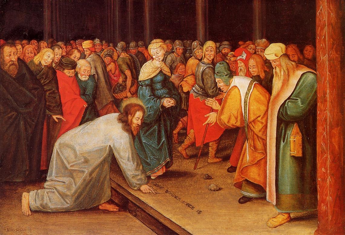 Cristo Y Adulteress Bruegel — Pieter Il Giovane Bruegel