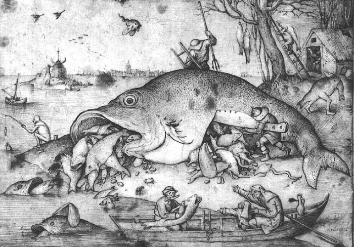 Grande Fishes Eat Little Fishes Bruegel — Pieter Il Vecchio Bruegel