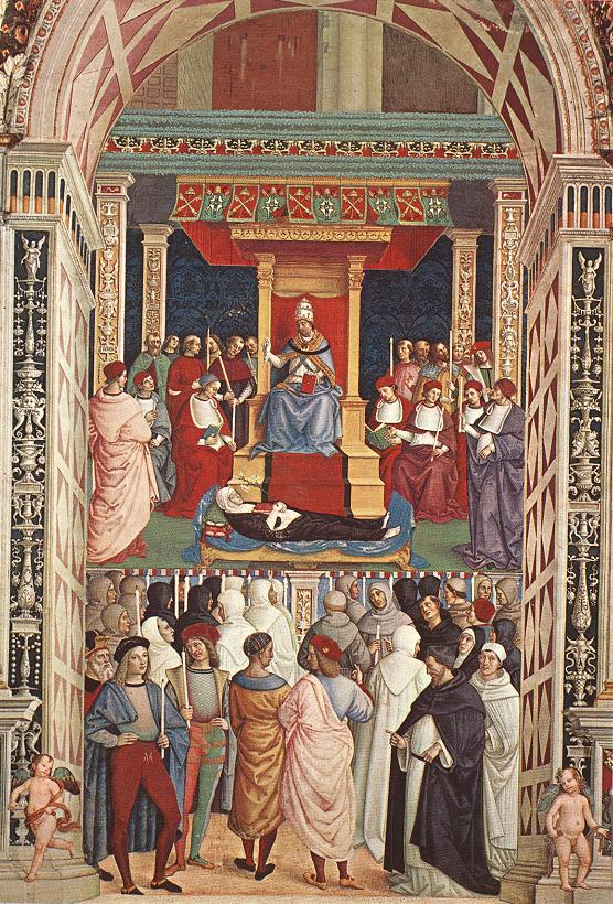 Aeneas Piccolomini Canonizes Catherine De Siena Pinturicchio — Pinturicchio