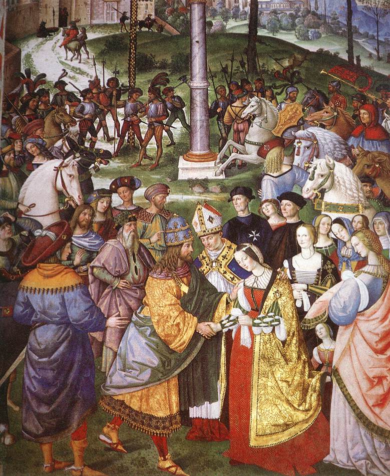 Aeneas Piccolomini Introduces Eleonora De Portugal Hacia Freder Pinturicchio — Pinturicchio