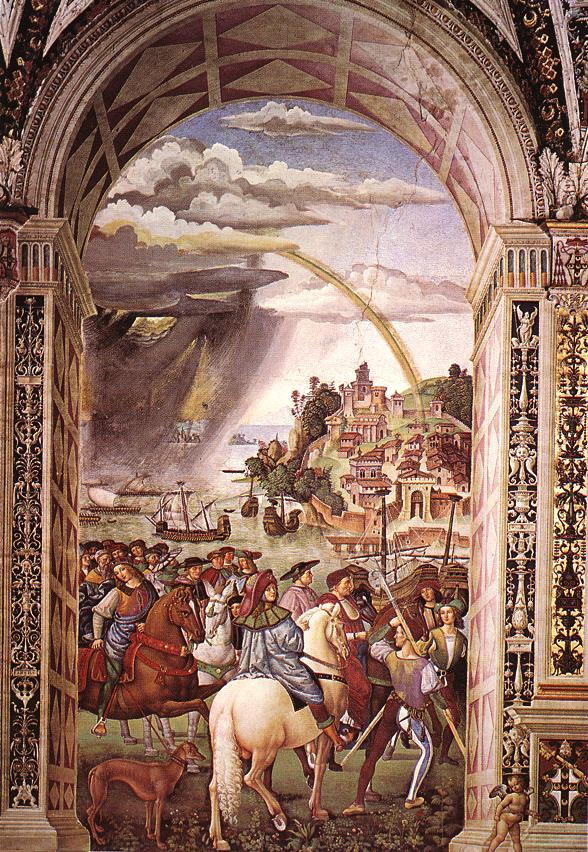 Aeneas Piccolomini Leaves Para Council De Basle Pinturicchio — Pinturicchio