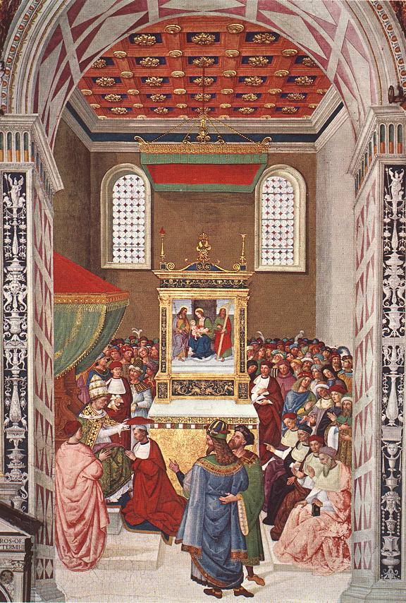 Aeneas Piccolomini Receives Cardinal Sombrero Pinturicchio — Pinturicchio