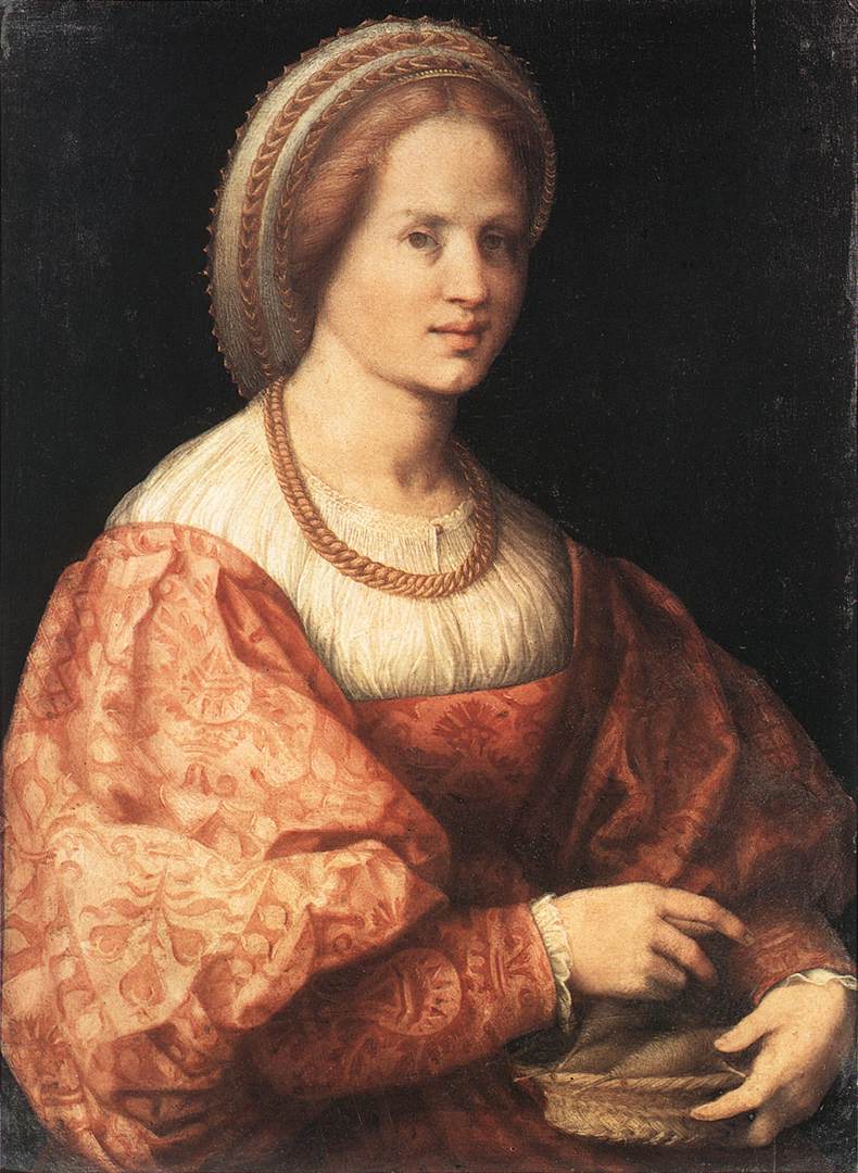 Dama Con Basket De Spindles Pontormo — Pontormo