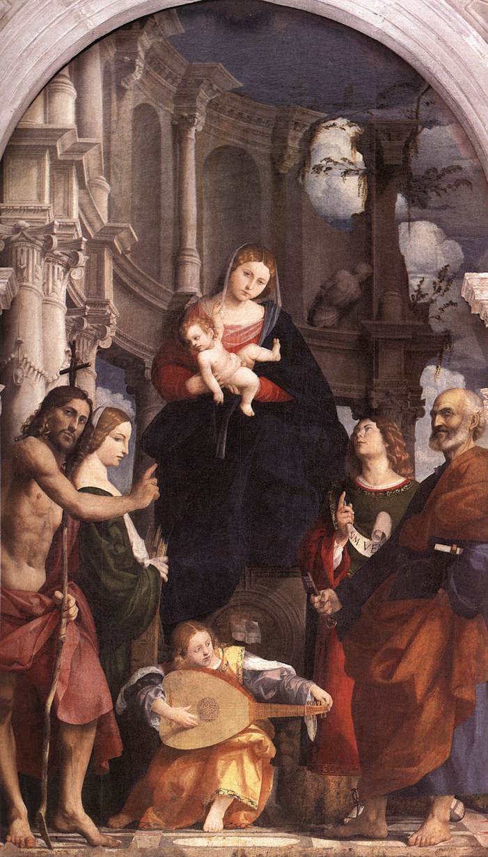 Madonna Y Nino Enthroned Con Saints Pordenone — Pordenone