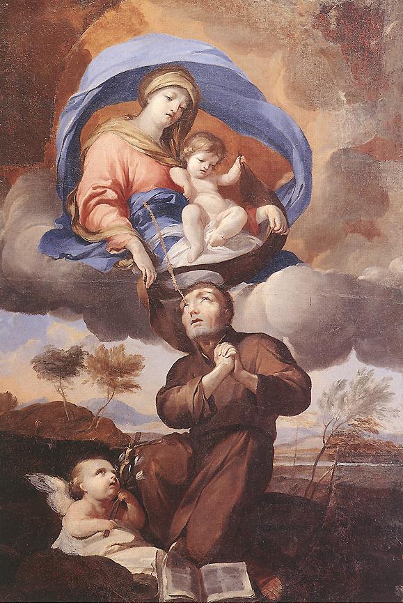 Virgen Giving Scapular Hacia San Simon Stock Puget — Puget