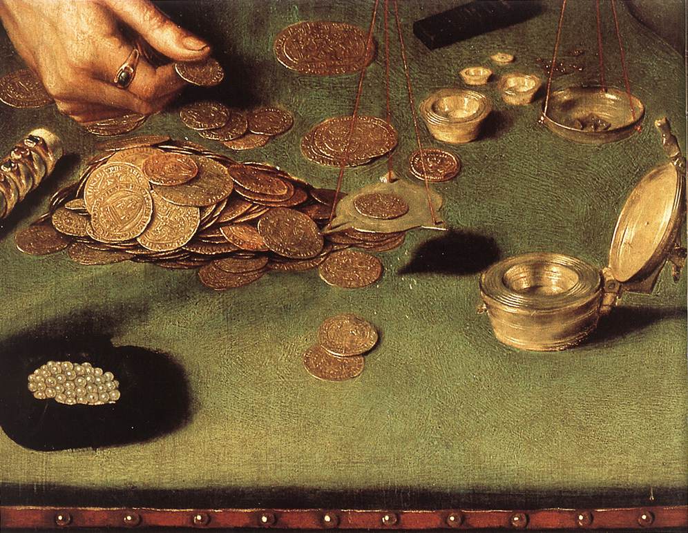 Moneylender Y His Wife Detalle 2 Massys — Quentin Massys
