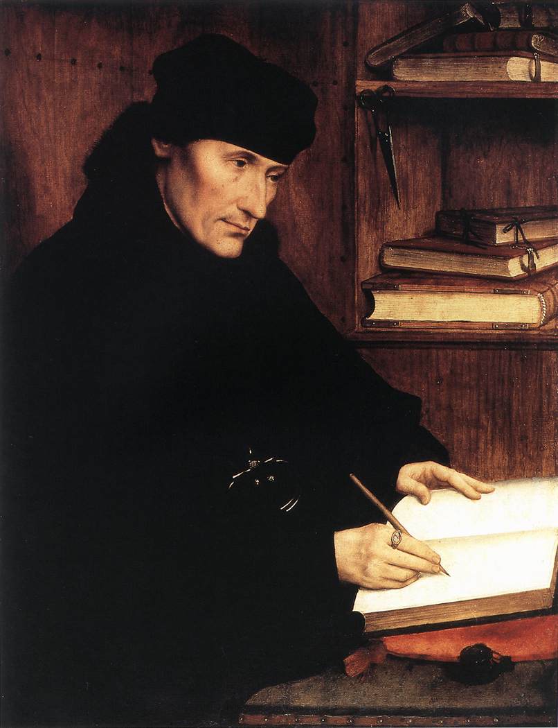 Retrato De Erasmus De Rotterdam Massys — Quentin Massys