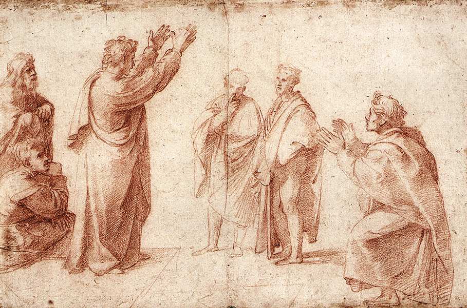 Raphael Estudio Para St Paul Predicando En Athens — Raphael