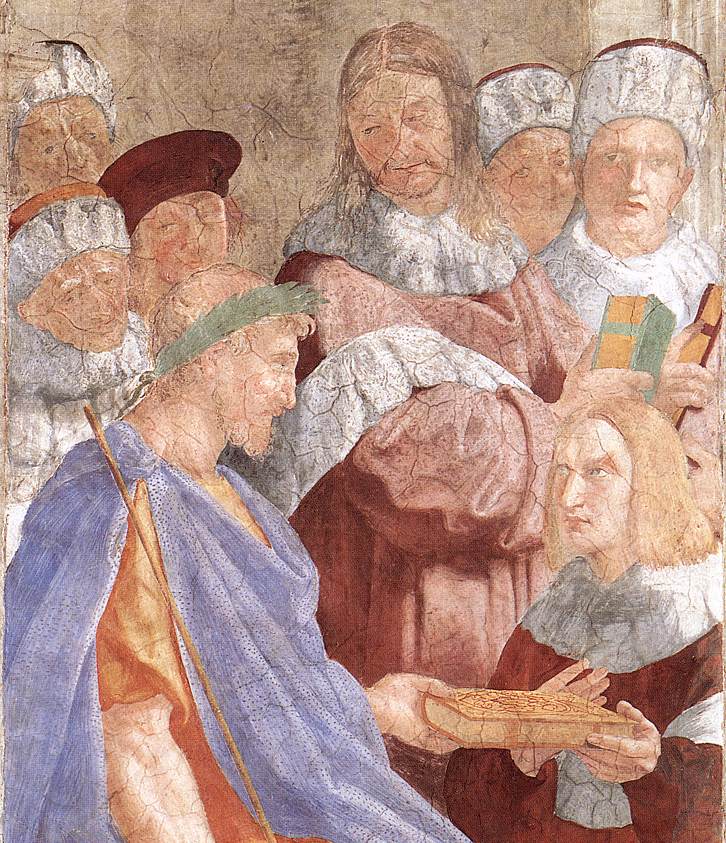 Raphael Justinian Presenting Pandects Hacia Trebonianus Detalle1 — Raphael