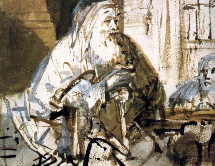 1663Homere Dictant Un Scribestockholm Rembrandt — Rembrandt — Barroco