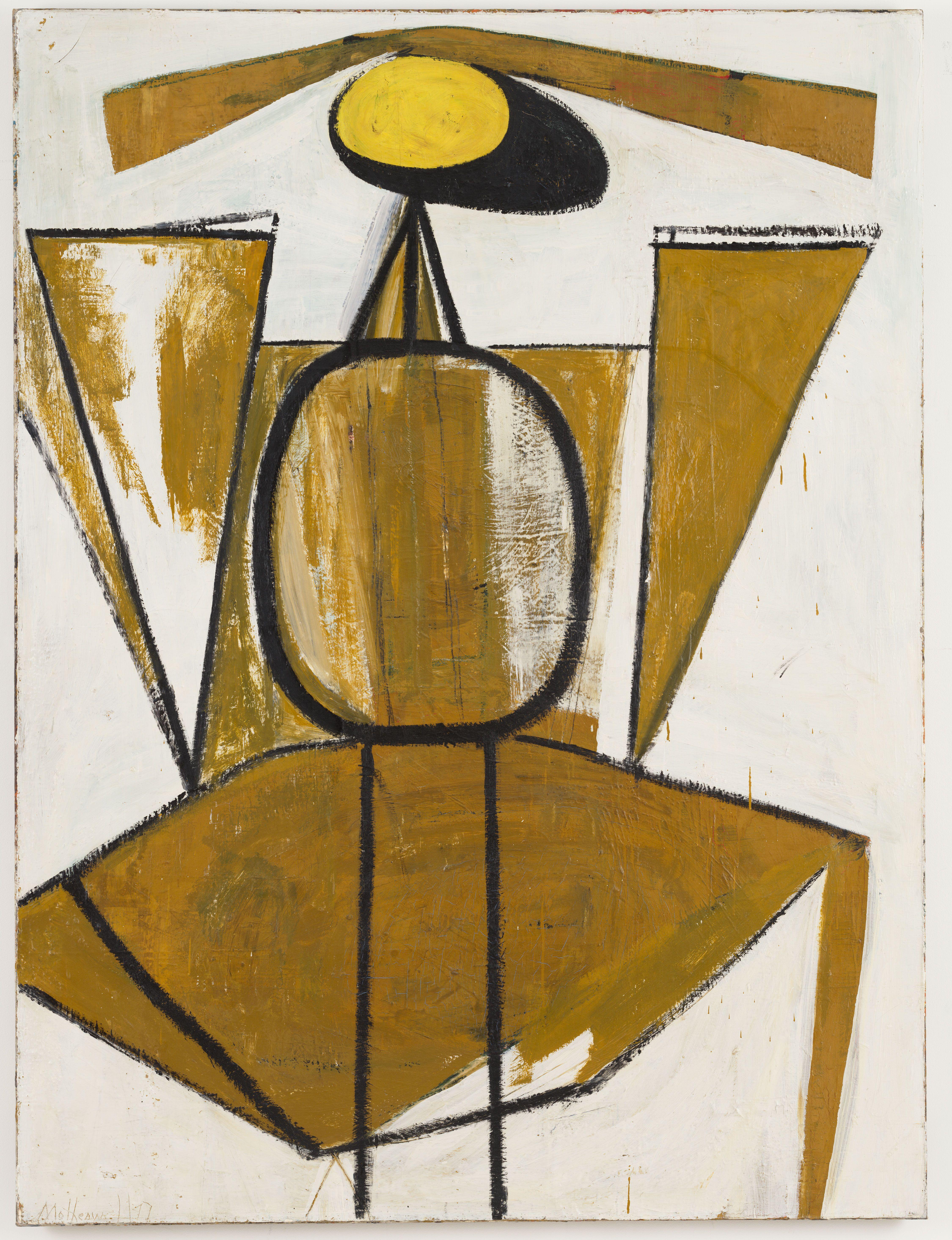 Personage Con Amarillo Ochre Y Blanco Motherwell — Robert Motherwell