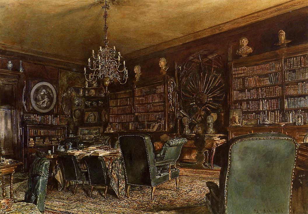 Library De Palais Lanckoronski Vienna Alt — Rudolf Von Alt