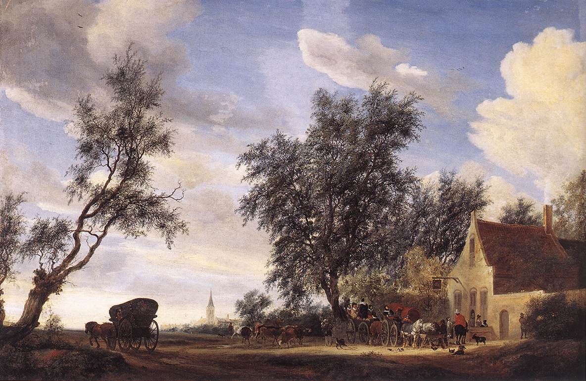 Halt En Posada Ruysdael — Salomon Van Ruysdael