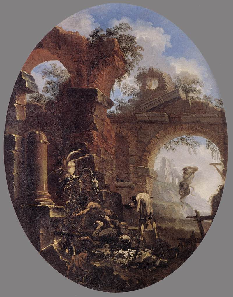 Friar Tempted De Demons Rosa — Salvator Rosa