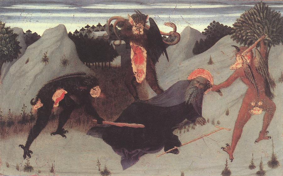 San Anthony Hermit Tortured De Devils Sassetta — Sassetta