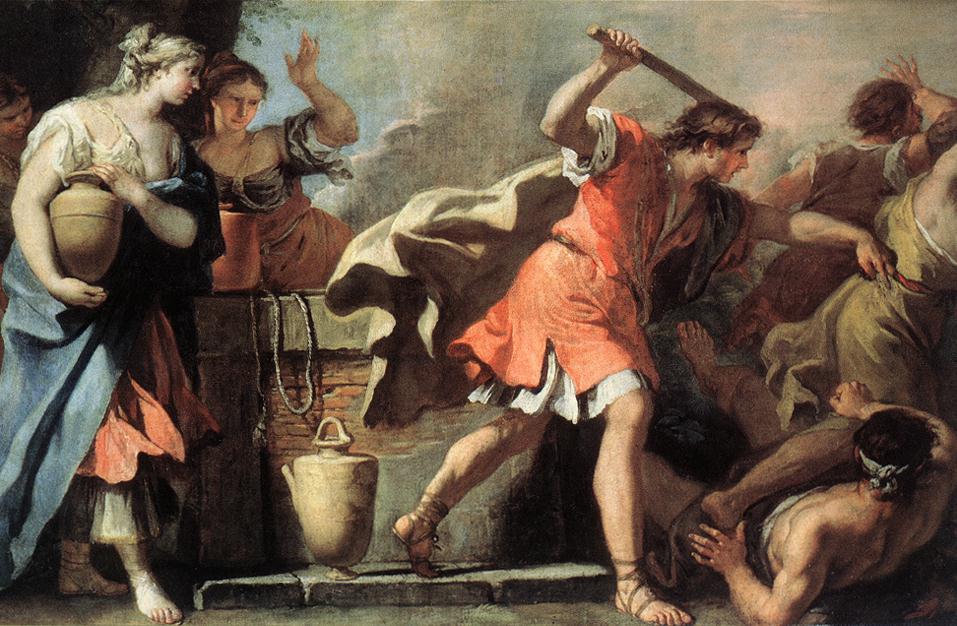 Moses Defendiendo Daughters De Jethro Ricci — Sebastiano Ricci