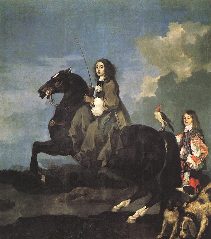 Reina Christina De Sweden Sobre Horseback Bourdon — Sebastien Bourdon