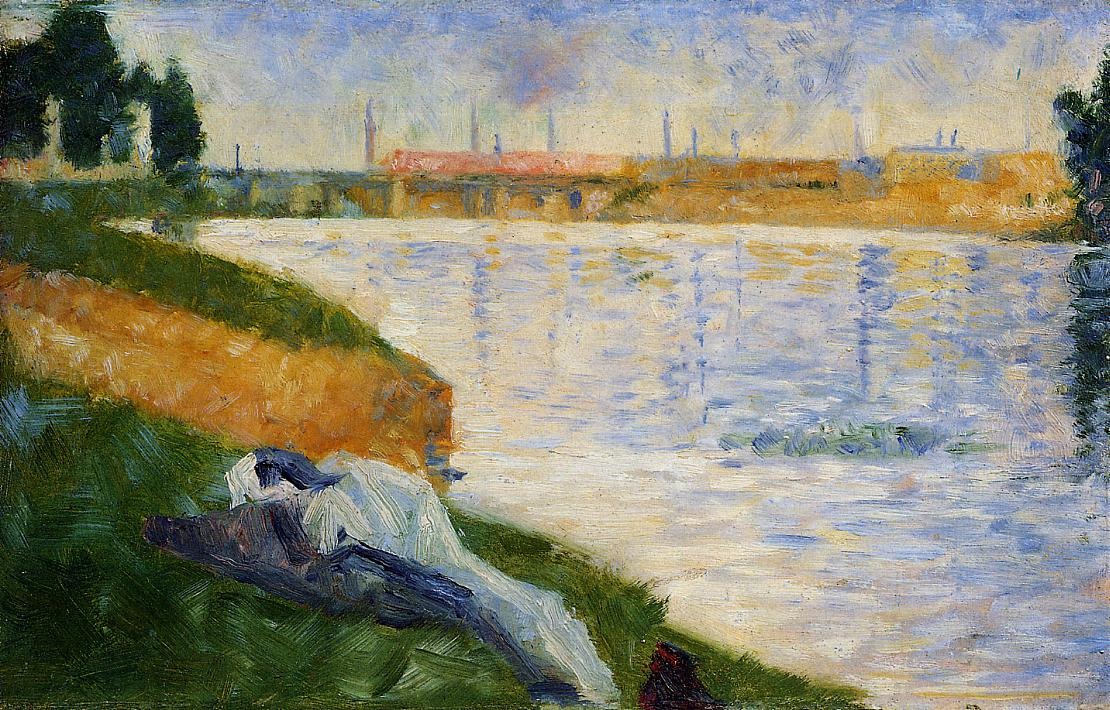 Banandose En Asnieres Clothing Sobre Grass Seurat — Seurat