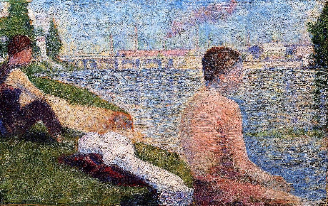 Banandose En Asnieres Sentada Bather Seurat — Seurat