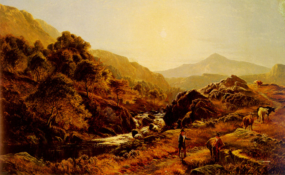 Figures Sobre Sendero De Rocky Stream Percy — Sidney Richard Percy