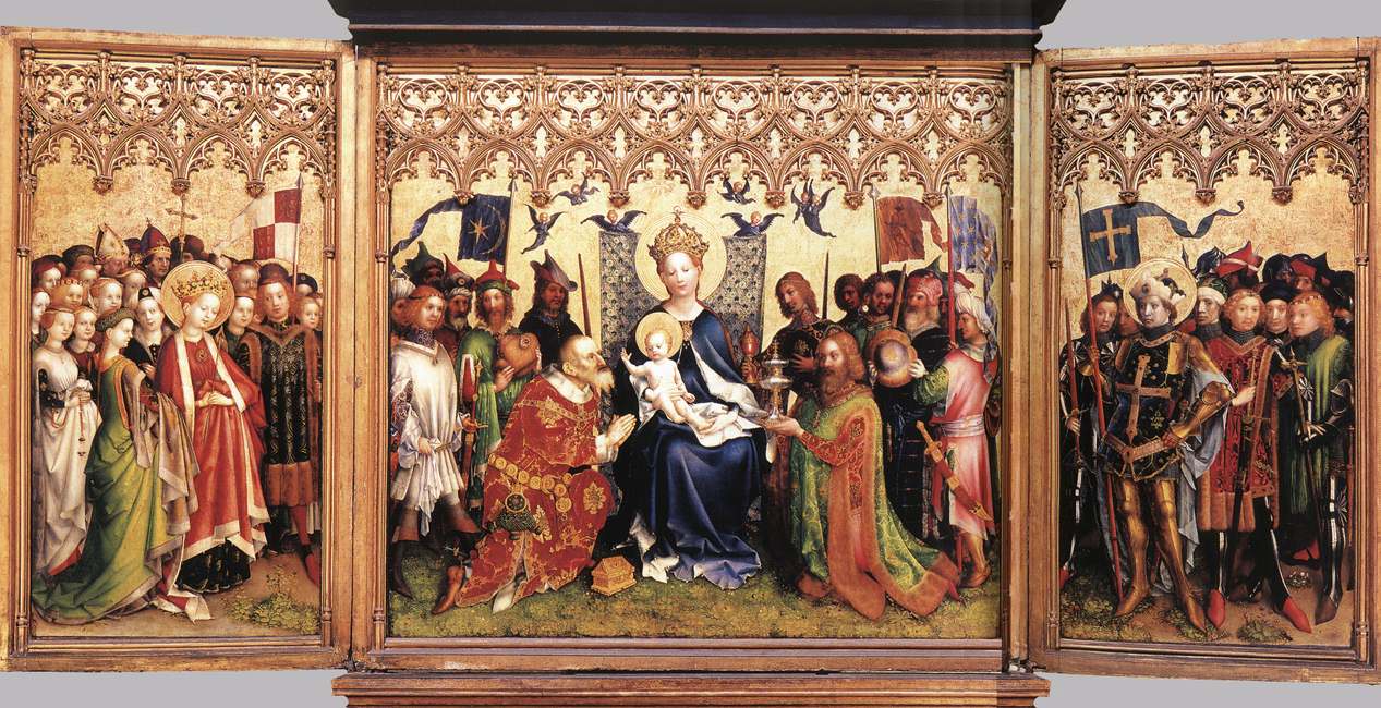 Altarpiece De Patron Saints De Cologne Lochner — Stephan Lochner