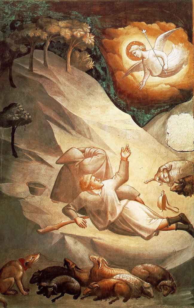 Angelic Announcement Hacia Sheperds Gaddi — Taddeo Gaddi
