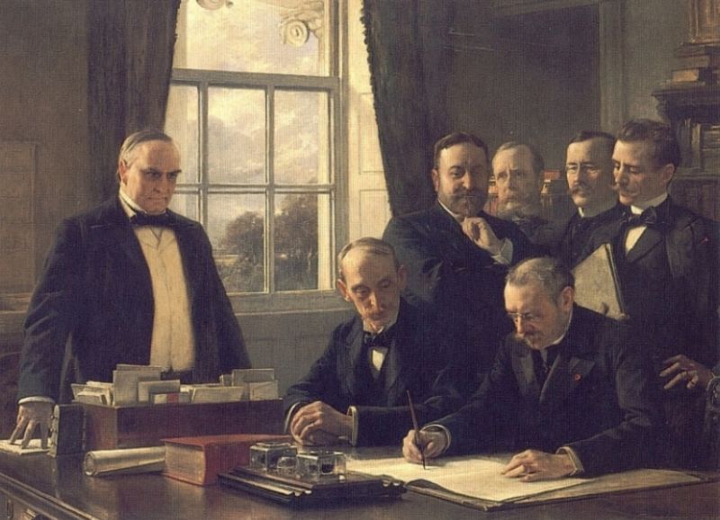 Signing De Protocol De Peace Entre United Stat Chartran — Theobald Chartran