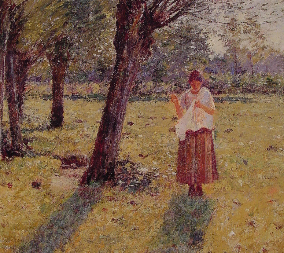 Chica Cosiendo Robinson — Theodore Robinson