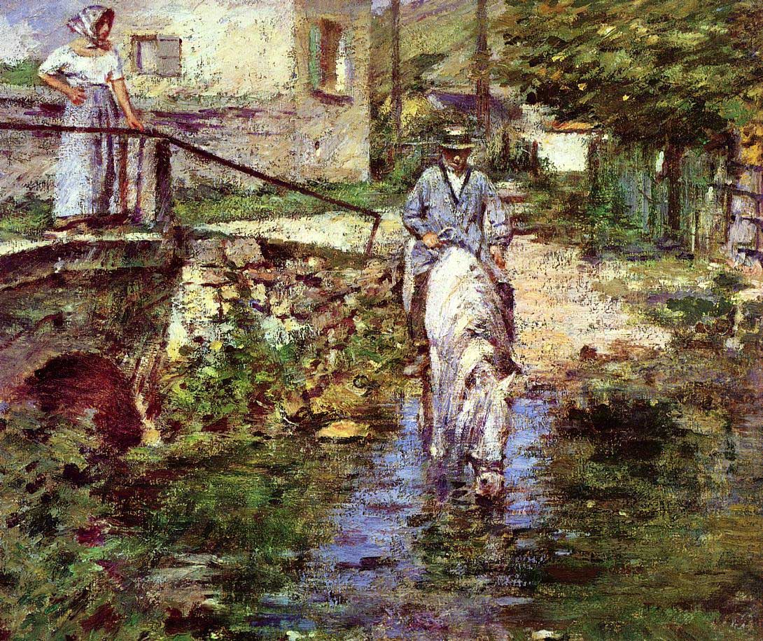 Pere Trognon Y His Daughter En Puente Robinson — Theodore Robinson