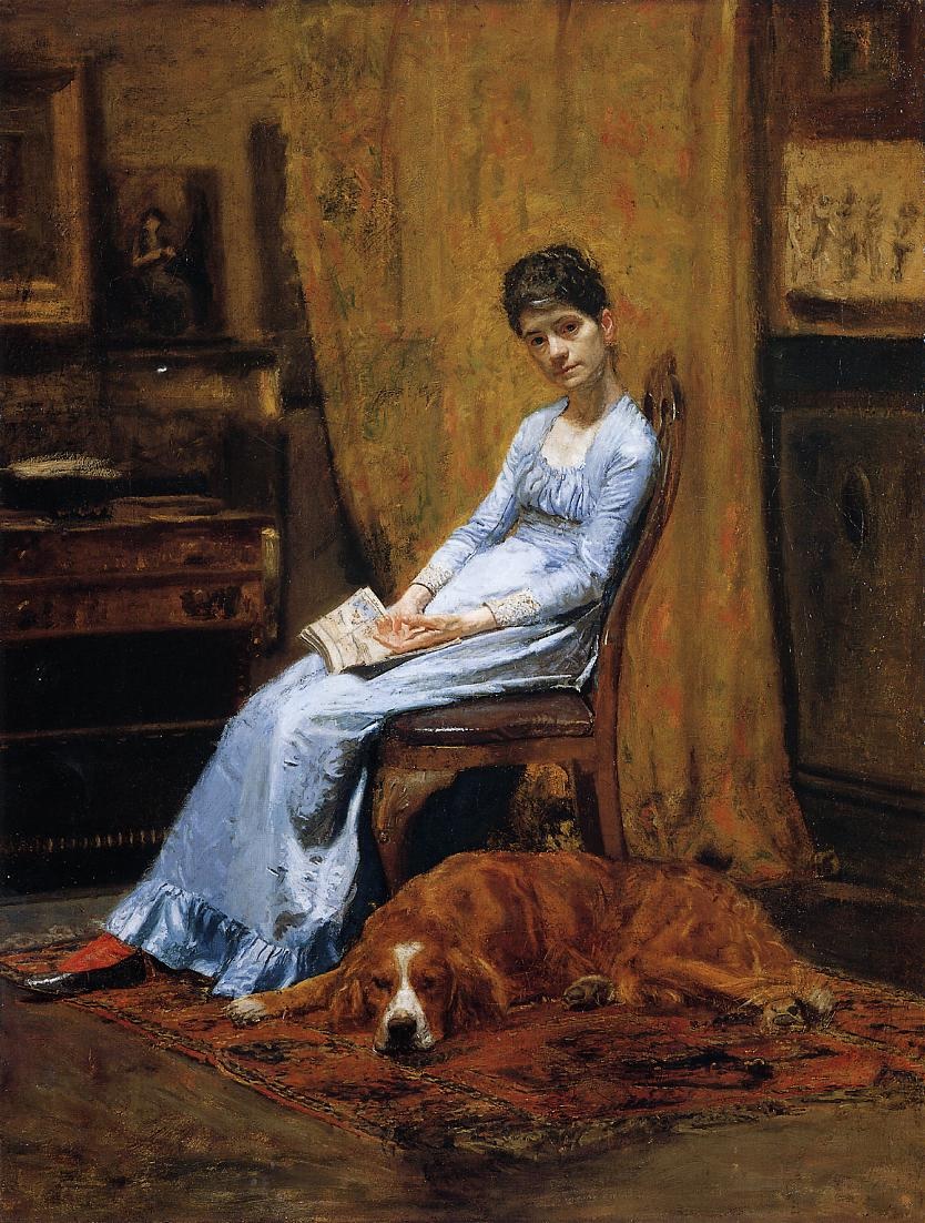 Artists Wife Y His Setter Perro Eakins — Thomas Eakins