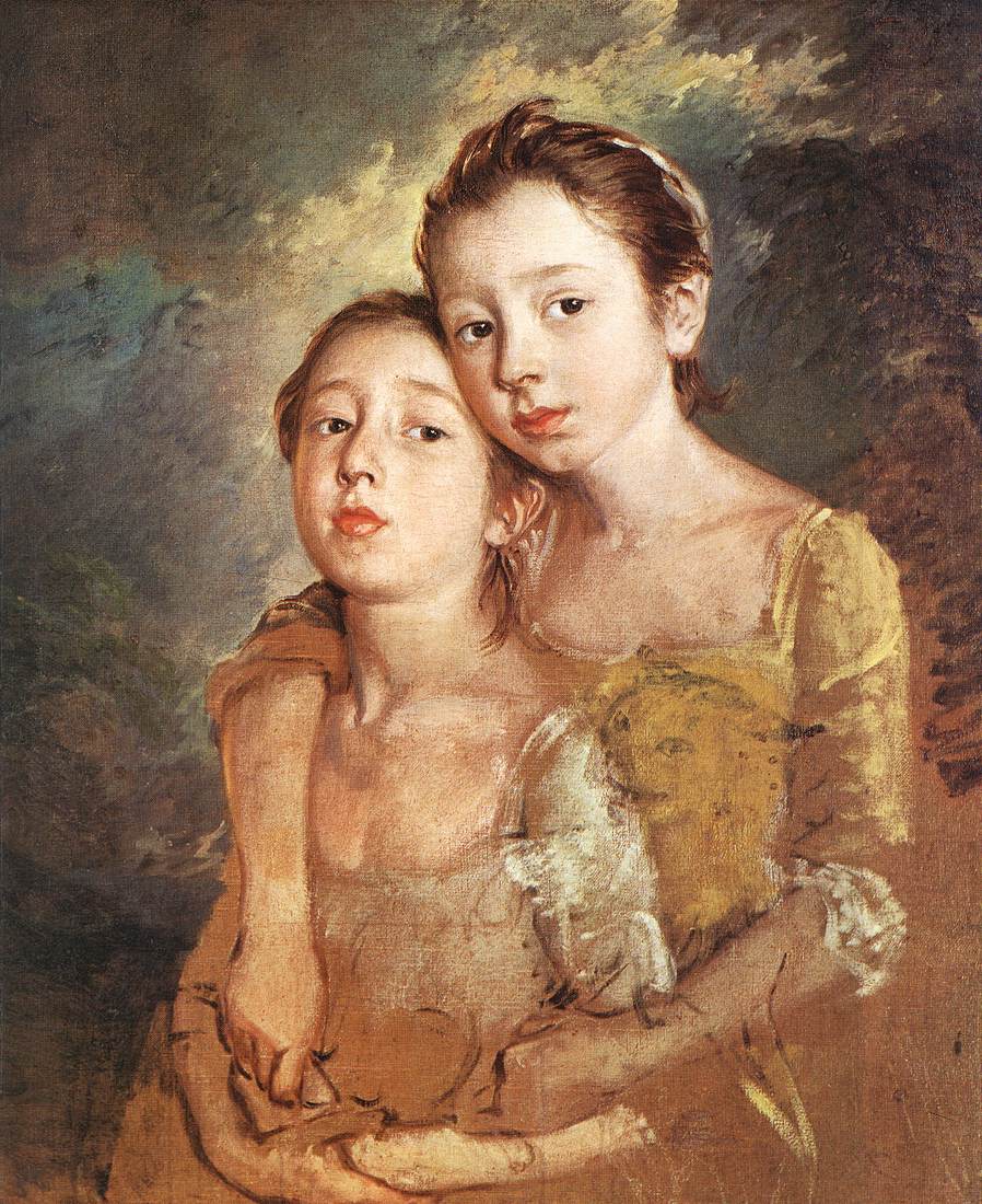Artists Daughters Con Gato Gainsborough — Thomas Gainsborough
