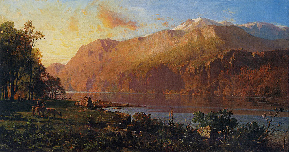 Emerald Lago Cerca De Tahoe Hill — Thomas Hill