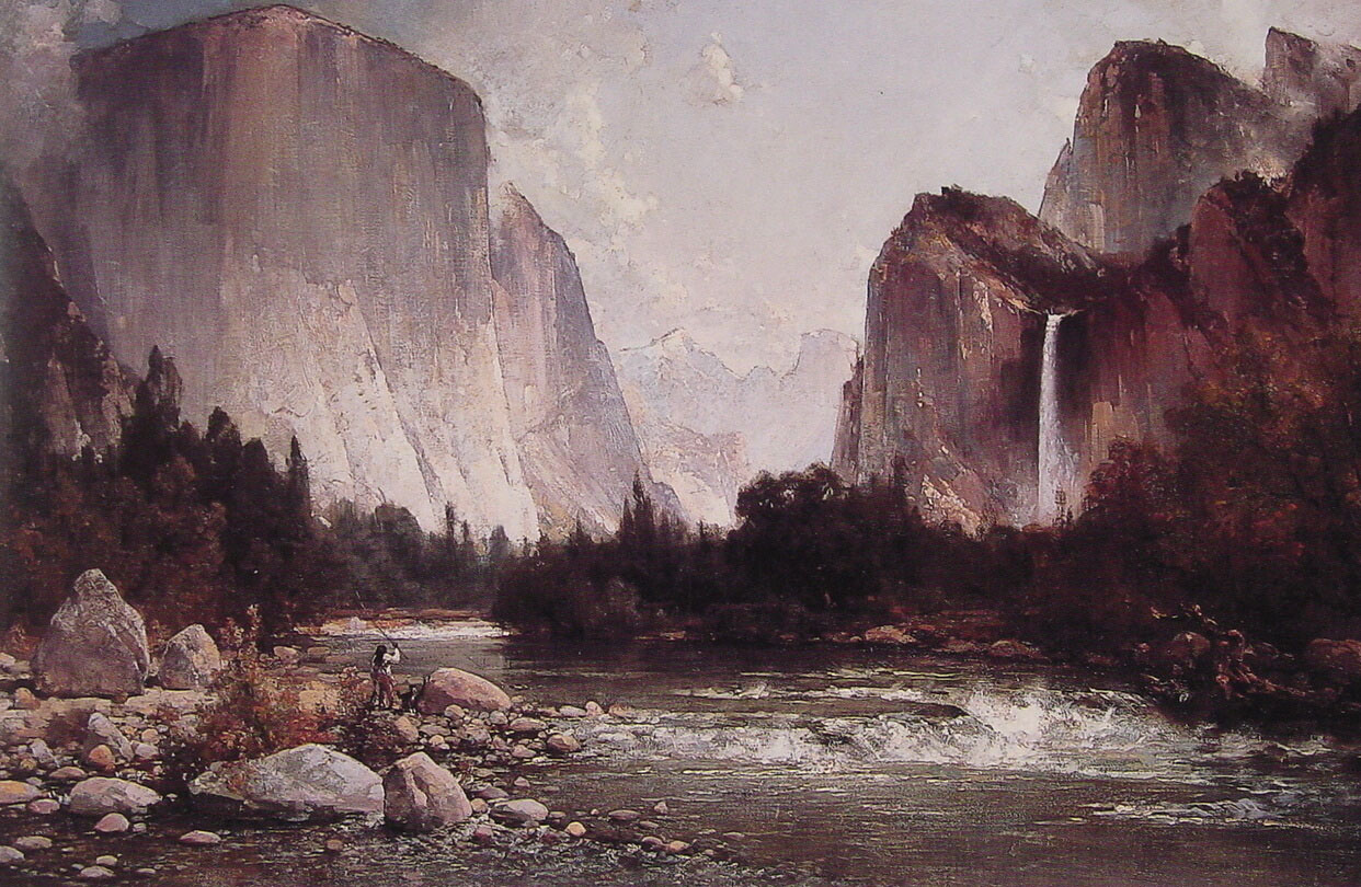 Pescando Sobre Merced Rio Hill — Thomas Hill