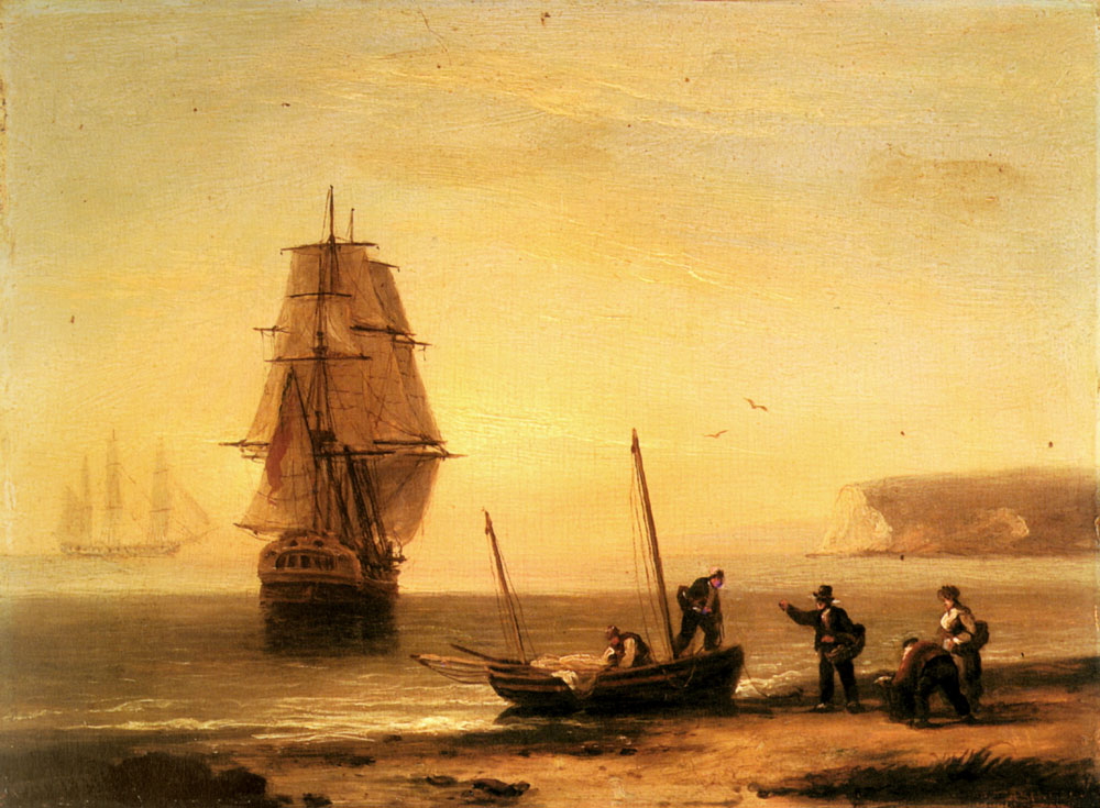 Fishermen Unloading Catch Luny — Thomas Luny