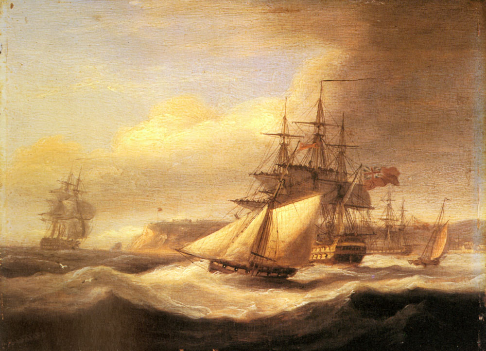 Naval Ships Setting Sail Luny — Thomas Luny
